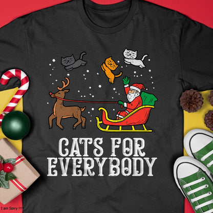 Christmas Shirts for Family, Funny christmas shirts, Christmas Unisex T-Shirt/Hoodie/Sweatshirt HLT00 - Cats For Everybody Christmas Cat Funny Xmas Women Santa T-Shirt