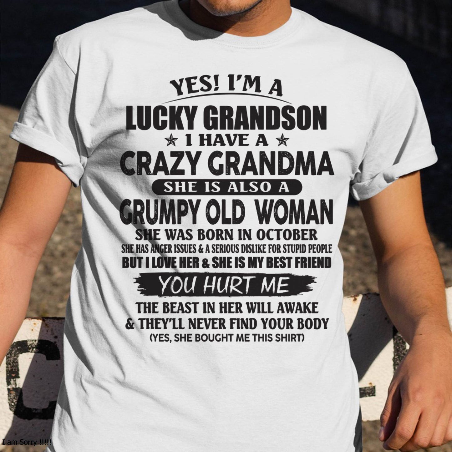 OCTOBER - LUCKY GRANDSON OF CRAZY GRANDMA -  FROM GRANDMA - NINA10 (SKU10-173-10)