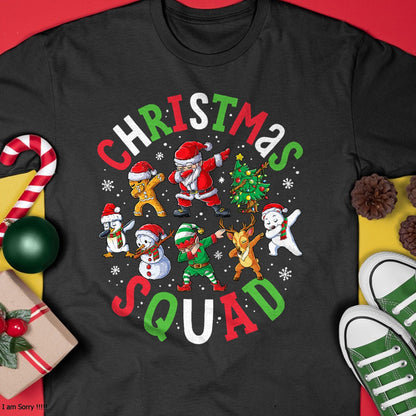 Christmas Squad Santa Dabbing Elf Family Matching Pajamas T-Shirt - Christmas Unisex T-Shirt/Hoodie/Sweatshirt - NINA00