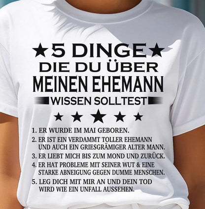 MAI - 5 DINGE DIE DU ÜBER MEINEN EHEMANN WISSEN SOLLTEST - Das perfekte Geschenk für deine Freundin - GER/NINA05 (SKU2606-157-05)