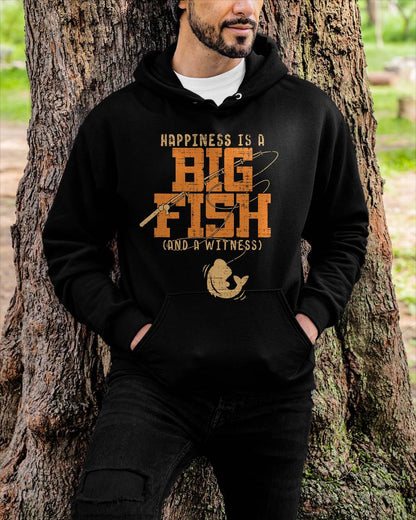 Happiness is A Big Fish and A Witness T-Shirt - Fishing Tee T-Shirt