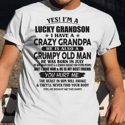 JULY - LUCKY GRANDSON OF CRAZY GRANDPA -  PERFECT GIFT FROM GRANDPA - NINA07 (SKU12-145-07)