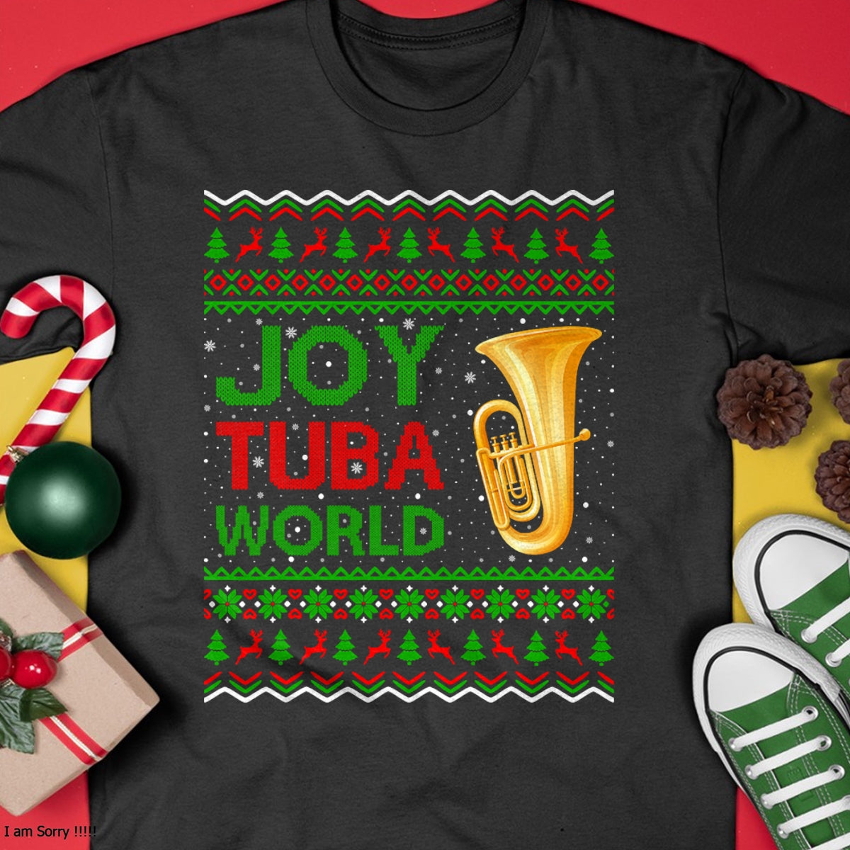 Joy Tuba World Music Lover Xmas Gift Ugly Tuba Christmas T-Shirt - Christmas Unisex T-Shirt/Hoodie/Sweatshirt - NINA00