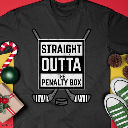 Christmas Shirts for Family, Funny christmas shirts, Christmas Unisex T-Shirt/Hoodie/Sweatshirt HLT00 - Ice Hockey Straight Outta Penalty Box Funny Men Boys Kids T-Shirt