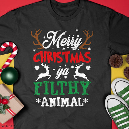 Merry Christmas Animal Filthy Ya Xmas Pajama T-Shirt - Christmas Unisex T-Shirt/Hoodie/Sweatshirt - NINA00