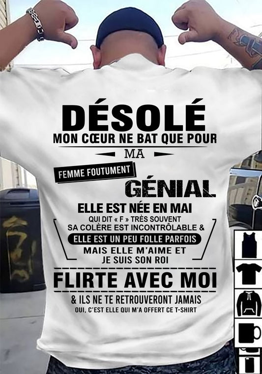 MAI - DÉSOLÉ, MON CŒUR NE BAT QUE POUR MA FEMME FOUTUMENT GÉNIALE — DE SA FEMME - FR05 / NINA05 (SKU26T-01258-05)
