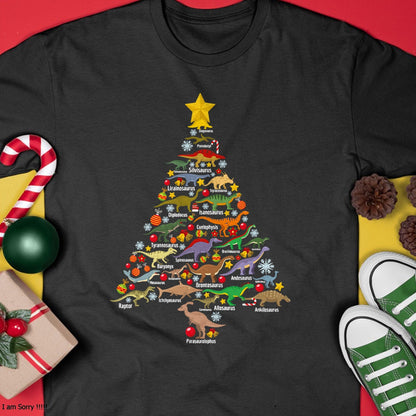 Dinosaur Christmas Tree Dino TRex Paleontologist Xmas Men T-Shirt - Christmas Unisex T-Shirt/Hoodie/Sweatshirt - NINA00