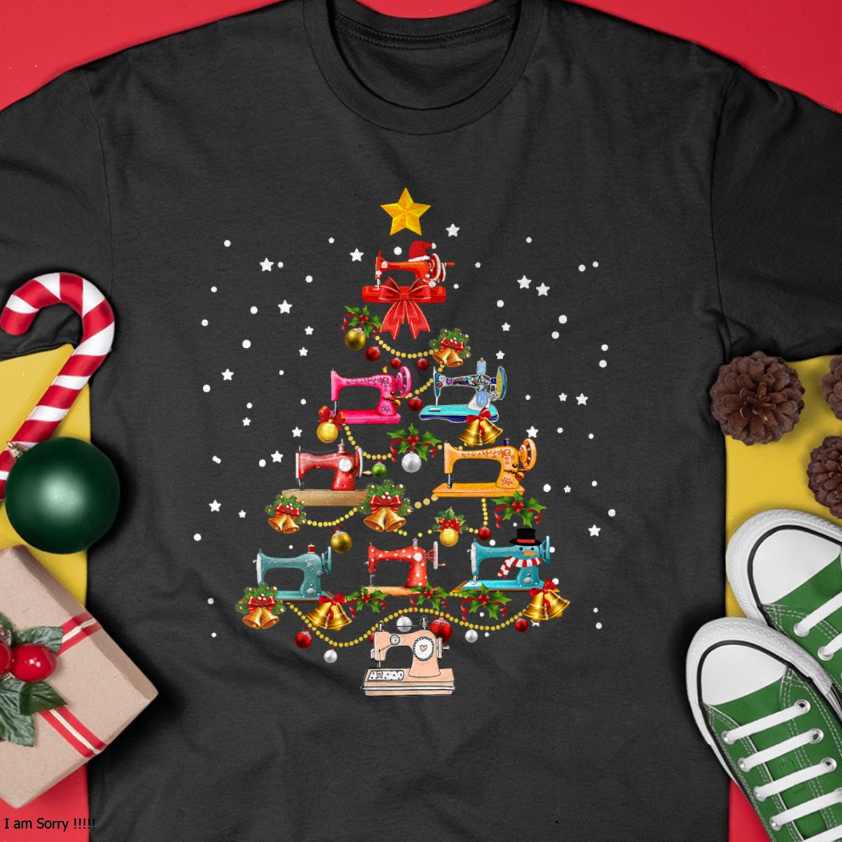 Funny Sewing Machine Christmas Tree Christmas Ornament Women T-Shirt - Christmas Unisex T-Shirt/Hoodie/Sweatshirt - NINA00