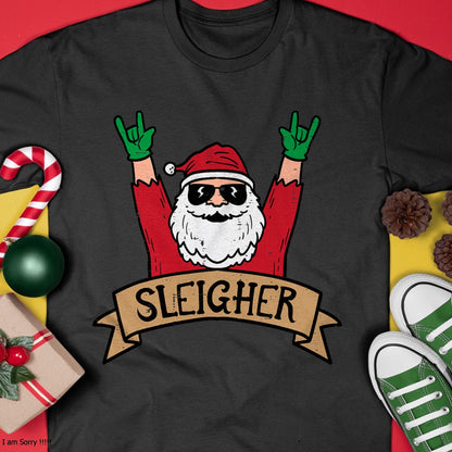 Christmas Sleigher Santa Rock Xmas Rocker Men Women Kids Boy T-Shirt - Christmas Unisex T-Shirt/Hoodie/Sweatshirt - NINA00