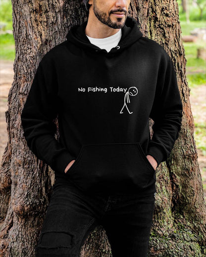 Sad Stick Figure Fishing Lover No Fishing Today T-Shirt