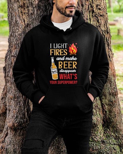 I Light Fires and Make Beer Disappear Funny Camping T-Shirt