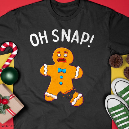 Gingerbread Man Oh Snap Christmas Funny Cookie Baking Gift Short Sleeve T-Shirt - Christmas Unisex T-Shirt/Hoodie/Sweatshirt - NINA00 (Copy)