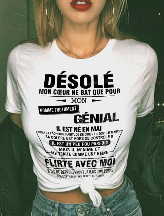 MAI – DÉSOLÉ, MON CŒUR NE BAT QUE POUR MON HOMME FOUTUMENT GÉNIAL – DE SON MARI – FR05/NINA05 (SKU26T-01161-05)