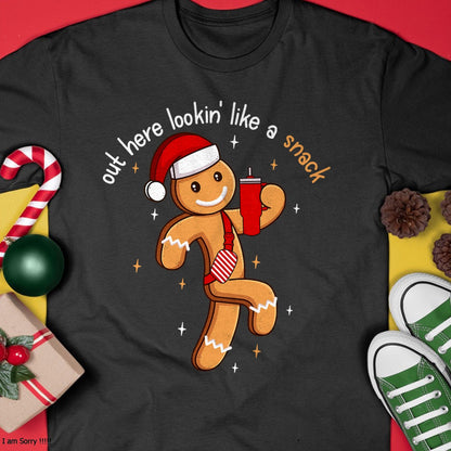 Out Here Looking Like A Snack Funny BouJee Xmas Gingerbread T-Shirt - Christmas Unisex T-Shirt/Hoodie/Sweatshirt - NINA00