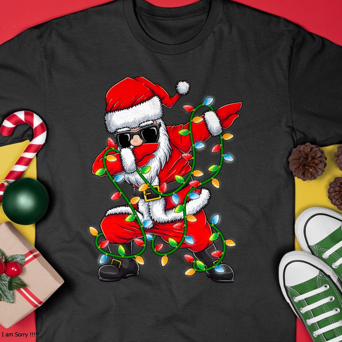 Dabbing Santa Xmas Lights Girls Boys Kids Christmas Gifts T-Shirt - Christmas Unisex T-Shirt/Hoodie/Sweatshirt - NINA00