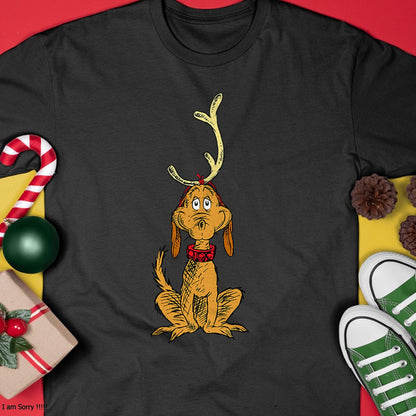 Dr. Seuss mens Classic Dr Seuss Reindeer Max T shirt, Black, Small US - Christmas Unisex T-Shirt/Hoodie/Sweatshirt - NINA00