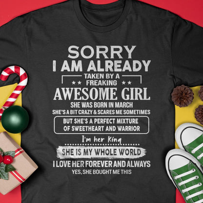 March - Awesome Girl - Perfect Gift For Boyfriend, Husband From Wife - NINA03 (SKU04-86MT-03)