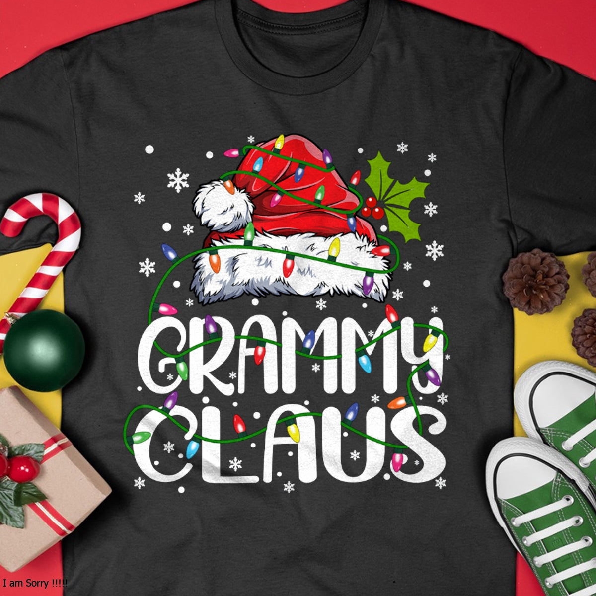 Grammy Claus Shirt Christmas Lights Pajama Family Matching Long Sleeve T-Shirt - Christmas Unisex T-Shirt/Hoodie/Sweatshirt - NINA00