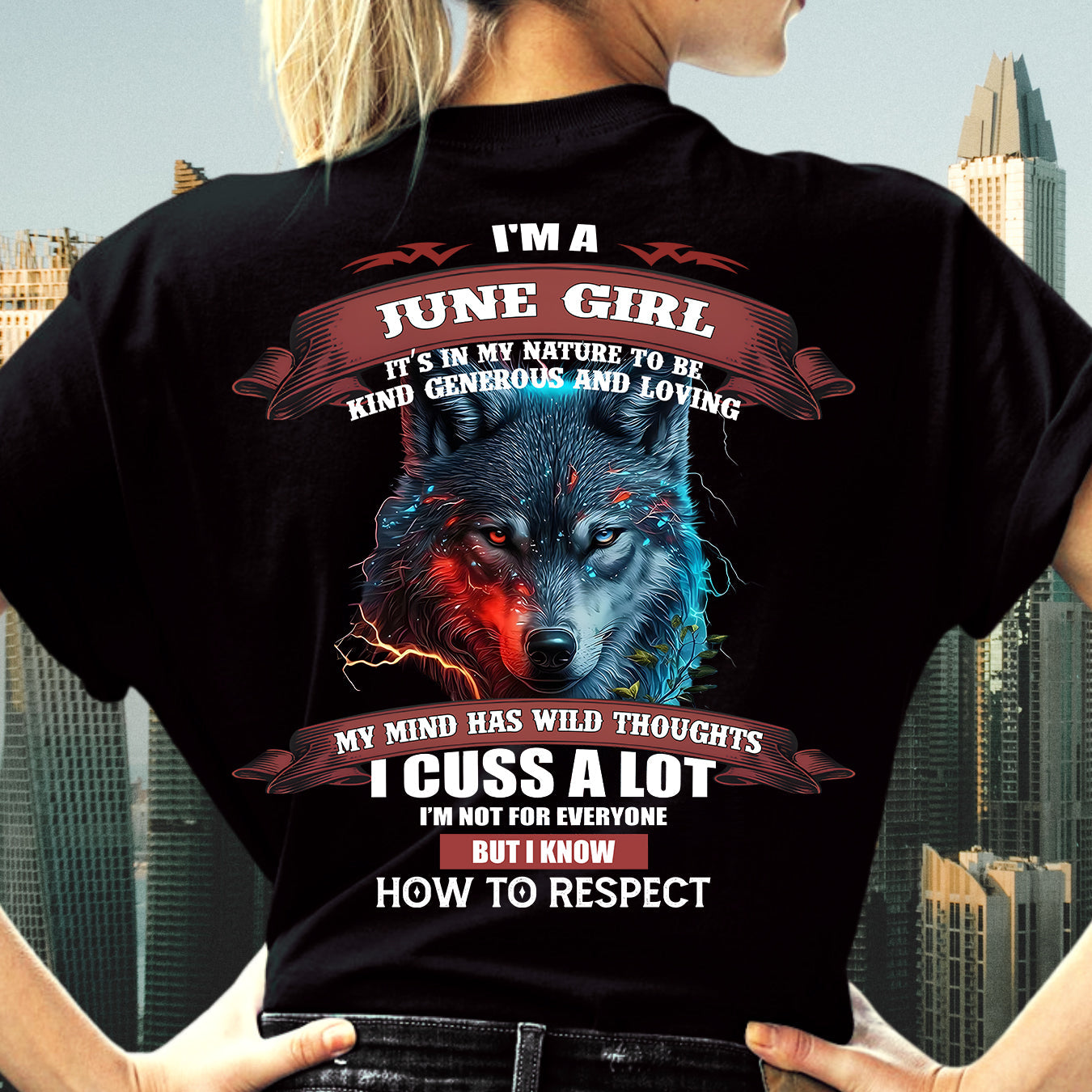 JUNE - KIND, GENEROUS AND LOVING GIRL - BIRRTHDAY T-SHIRT FOR WOMAN - FMA / NINA06 (SKU12-300-06)
