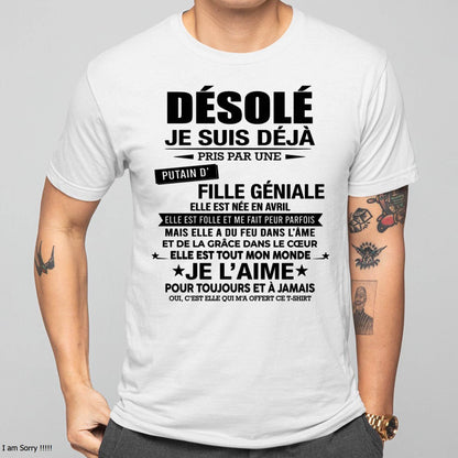 AVRIL - DÉSOLÉ, JE SUIS DÉJÀ PRIS PAR UNE FILLE VRAIMENT GÉNIALE – DE LA PART DE MA FEMME - FR04/NINA04 (SKU2606-42-04)