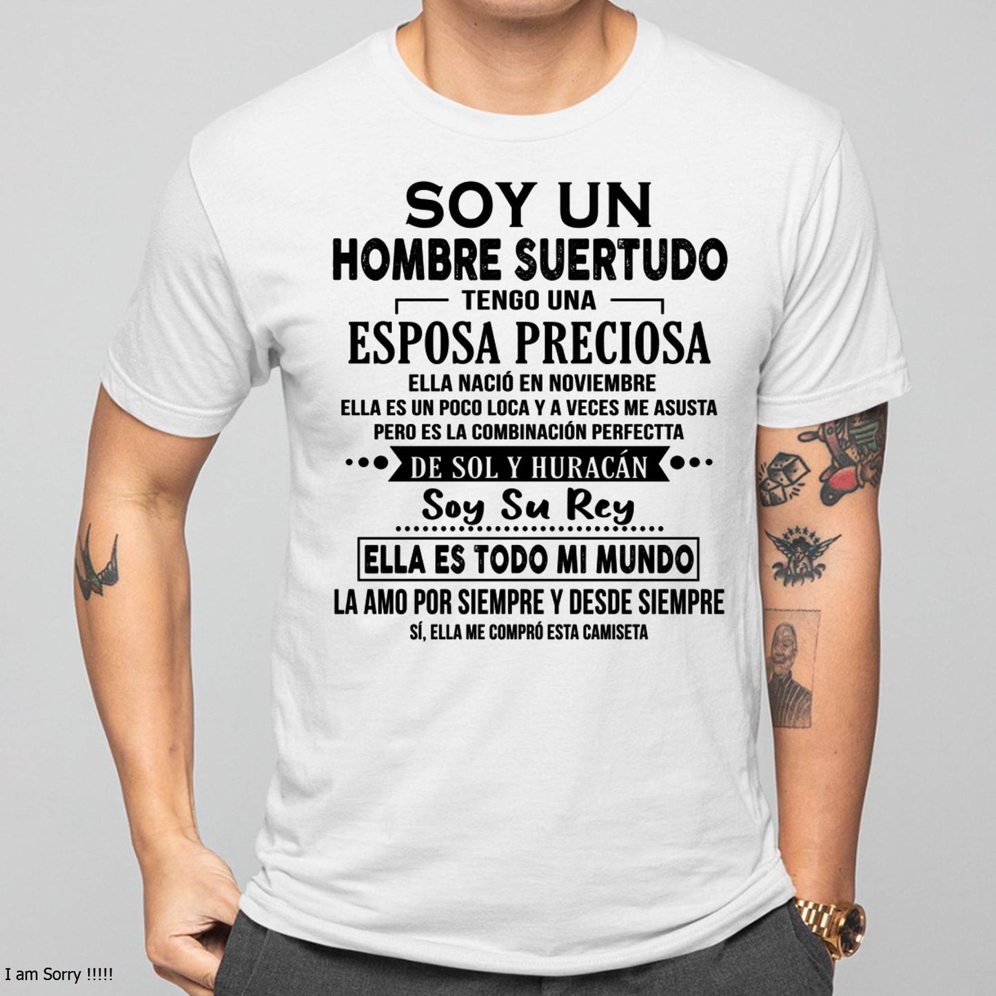 NOVIEMBRE - SOY UN HOMBRE SUERTUDO TENGO UNA ESPOSA PRECIOSA - Regalo especial para tu novio o esposo - NINA11