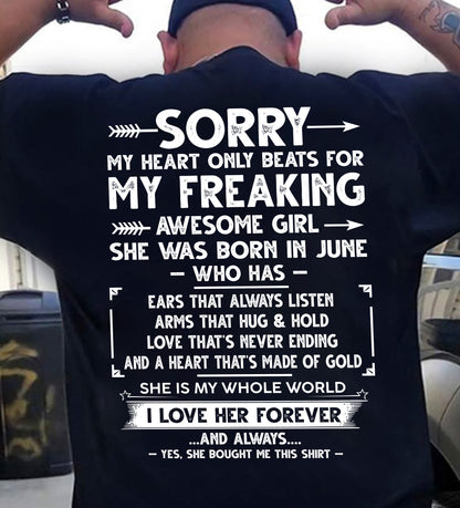 JUNE - SORRY MY HEART ONLY BEATS FOR MY FREAKING AWESOME GIRL - FROM WIFE - NINA06 (SKU2603-15-06)