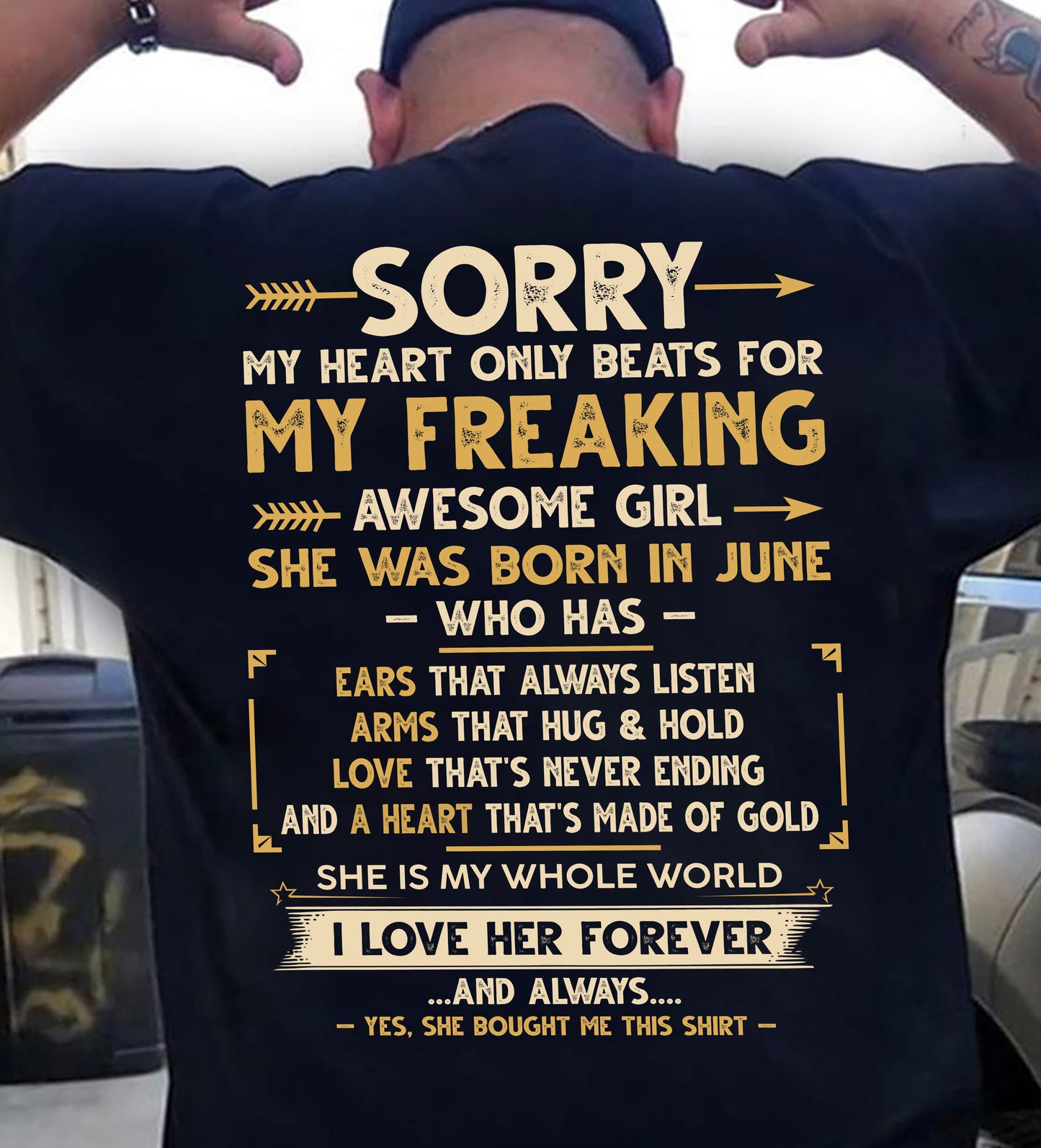 JUNE - AWESOME GIRL WHO HAS EARS THAT ALWAYS LISTEN ARMS THAT HUG & HOLD - FROM WIFE - NINA06 (SKU2602-125-06)