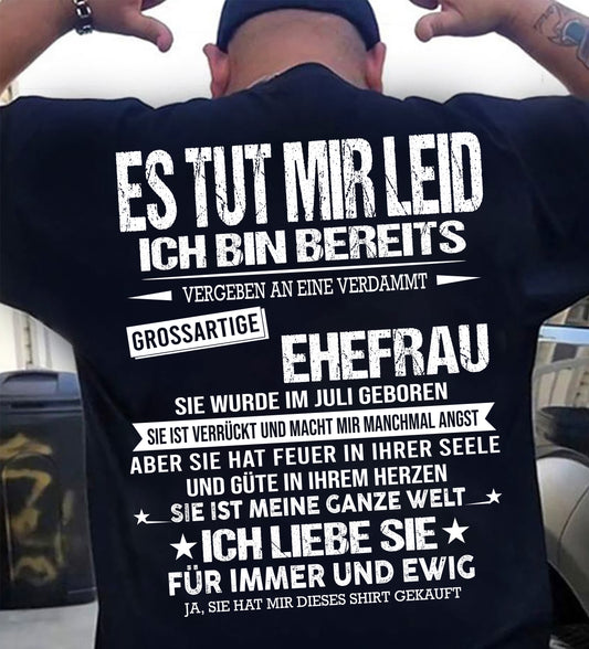 JULI - SIE IST MEINE GANZE WELT ICH LIEBE SIE FÜR IMMER UND EWIG - Das perfekte Geschenk für Ihren Ehemann - GER/NINA07 (SKU2605-350-07)