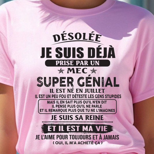 Juillet – Petit ami incroyable né en juillet – Cadeau spécial pour votre petite amie – Fr07 (SKU07-170-07)