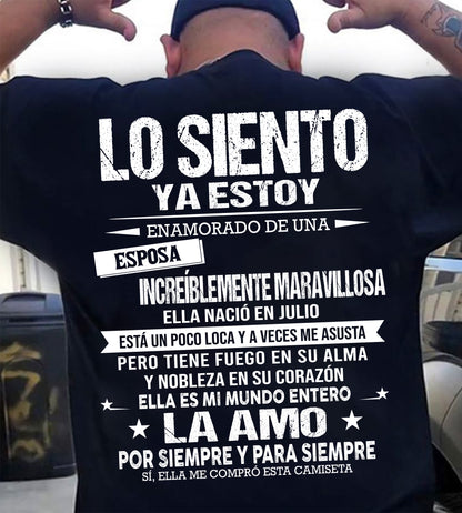JULIO - YA ESTOY ENAMORADO DE UNA ESPOSA INCREÍBLEMENTE MARAVILLOSA - Regalo especial para tu novio o esposo - NINA07 (SKU2605-328-07)