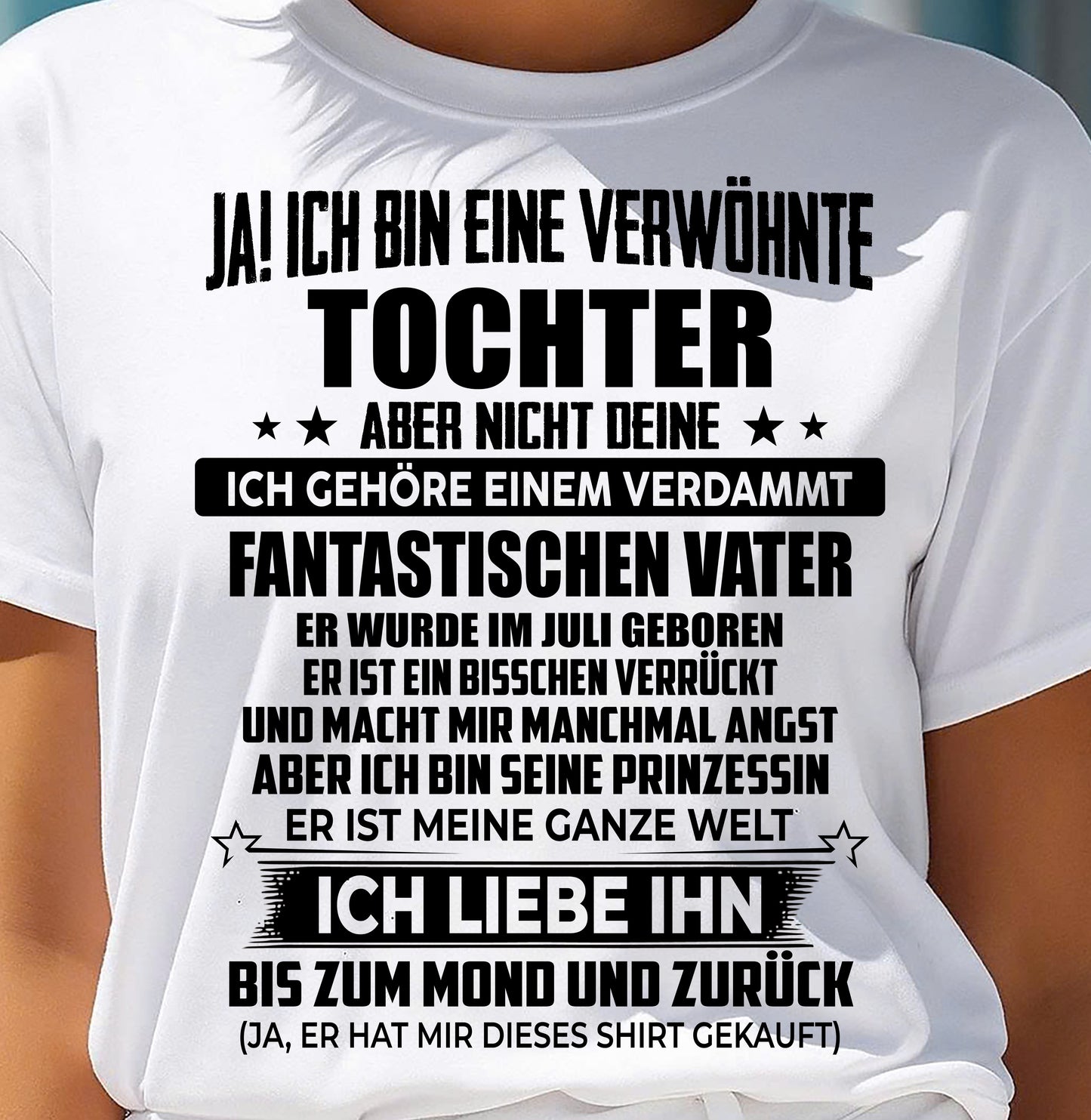 JULI - ICH GEHÖRE EINEM VERDAMMT FANTASTISCHEN VATER - Perfektes Geschenk für deine Tochter - GER/NINA07 (SKU2606-188-07)