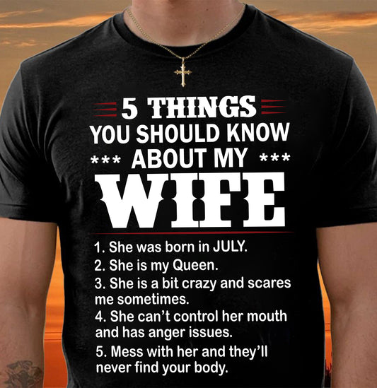 JULY - 5 THINGS YOU SHOULD KNOW ABOUT MY WIFE - FROM WIFE - NINA07 (SKU2605-131-07)