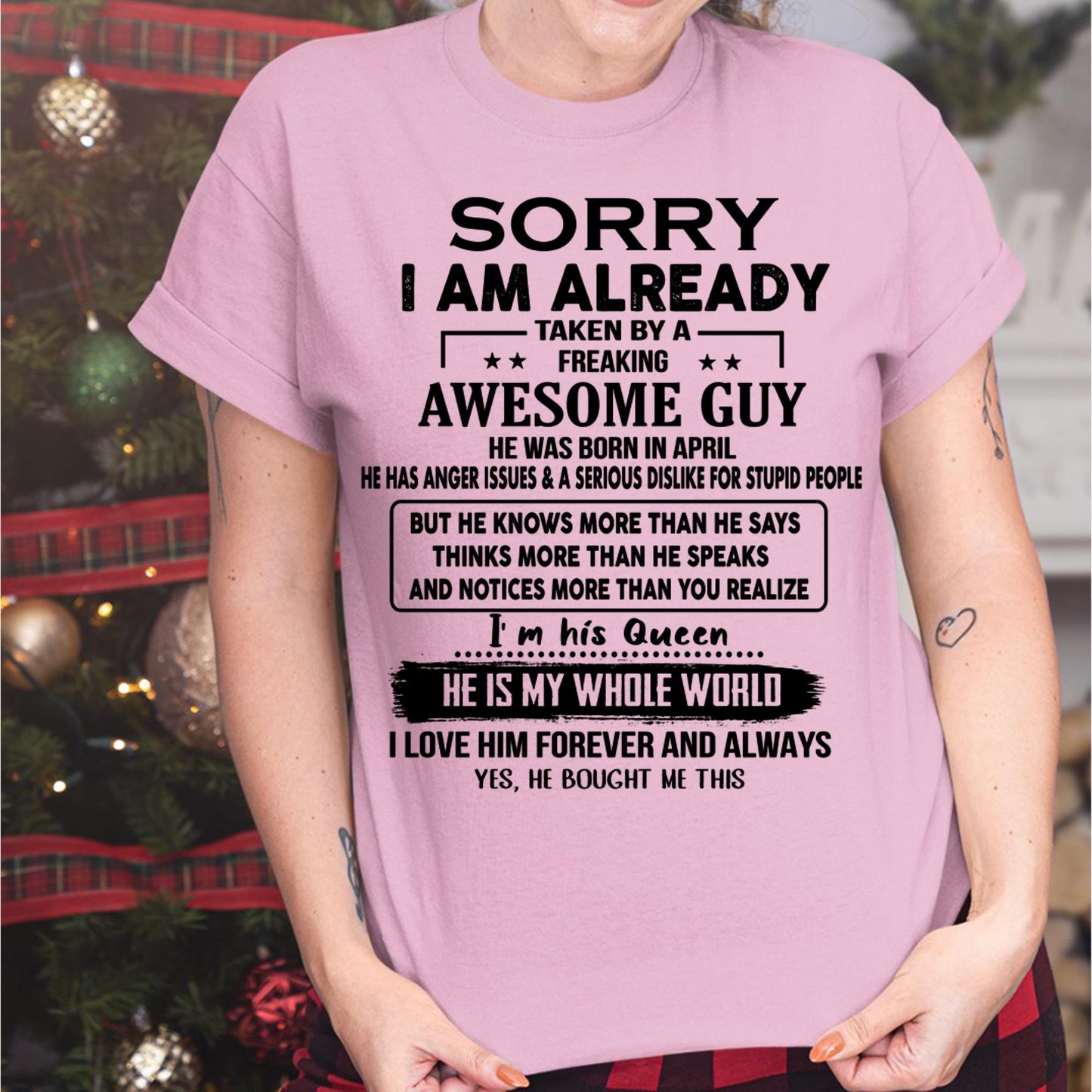 April - Awesome Guy - Perfect gift for girlfriend or wife  From Husband - NINA04 (SKUT08-11-04)