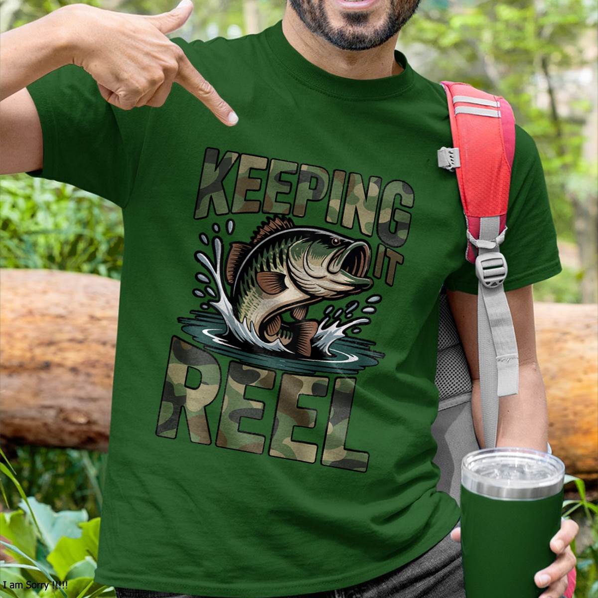Fishing Camo Bass Fish Keeping Reel Jokes T-Shirt