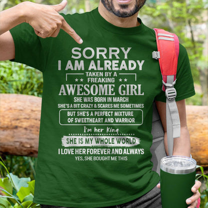 March - Awesome Girl - Perfect Gift For Boyfriend, Husband From Wife - NINA03 (SKU04-86MT-03)
