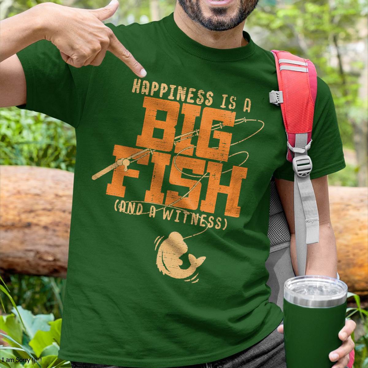 Happiness is A Big Fish and A Witness T-Shirt - Fishing Tee T-Shirt