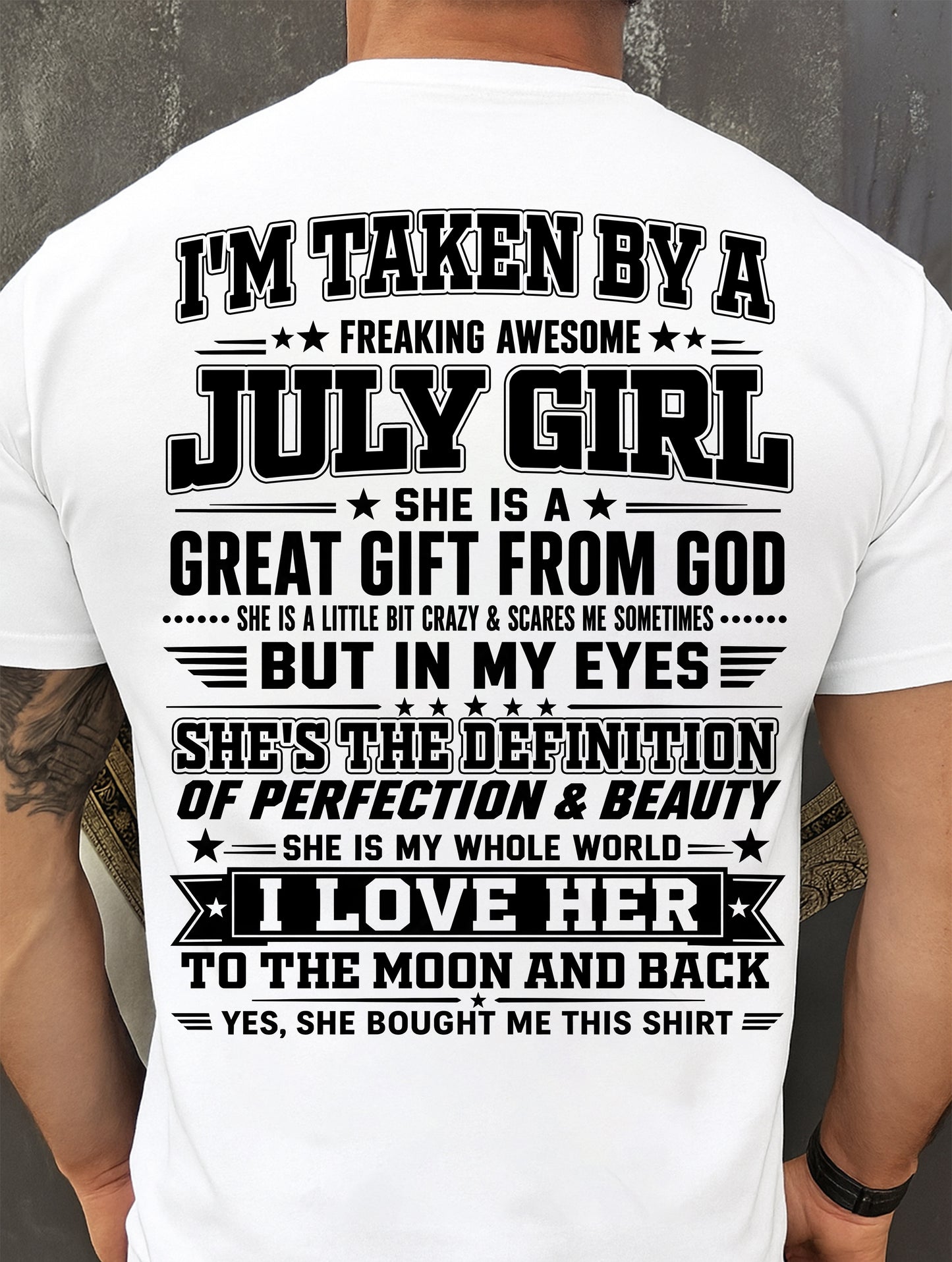 JULY - I'm Taken By A Freaking Awesome Girl Shirt – Gift for your Boyfriend or Husband from wife - NINA07 (SKU2606-320-07)