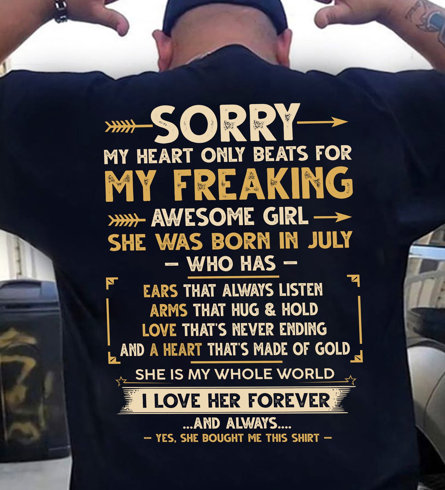JULY - AWESOME GIRL WHO HAS EARS THAT ALWAYS LISTEN ARMS THAT HUG & HOLD - FROM WIFE - NINA07 (SKU2602-125-07)