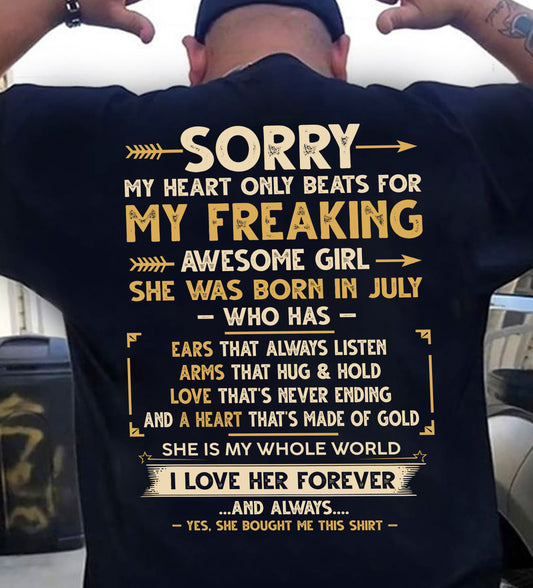 JULY - AWESOME GIRL WHO HAS EARS THAT ALWAYS LISTEN ARMS THAT HUG & HOLD - FROM WIFE - NINA07 (SKU2602-125-07)