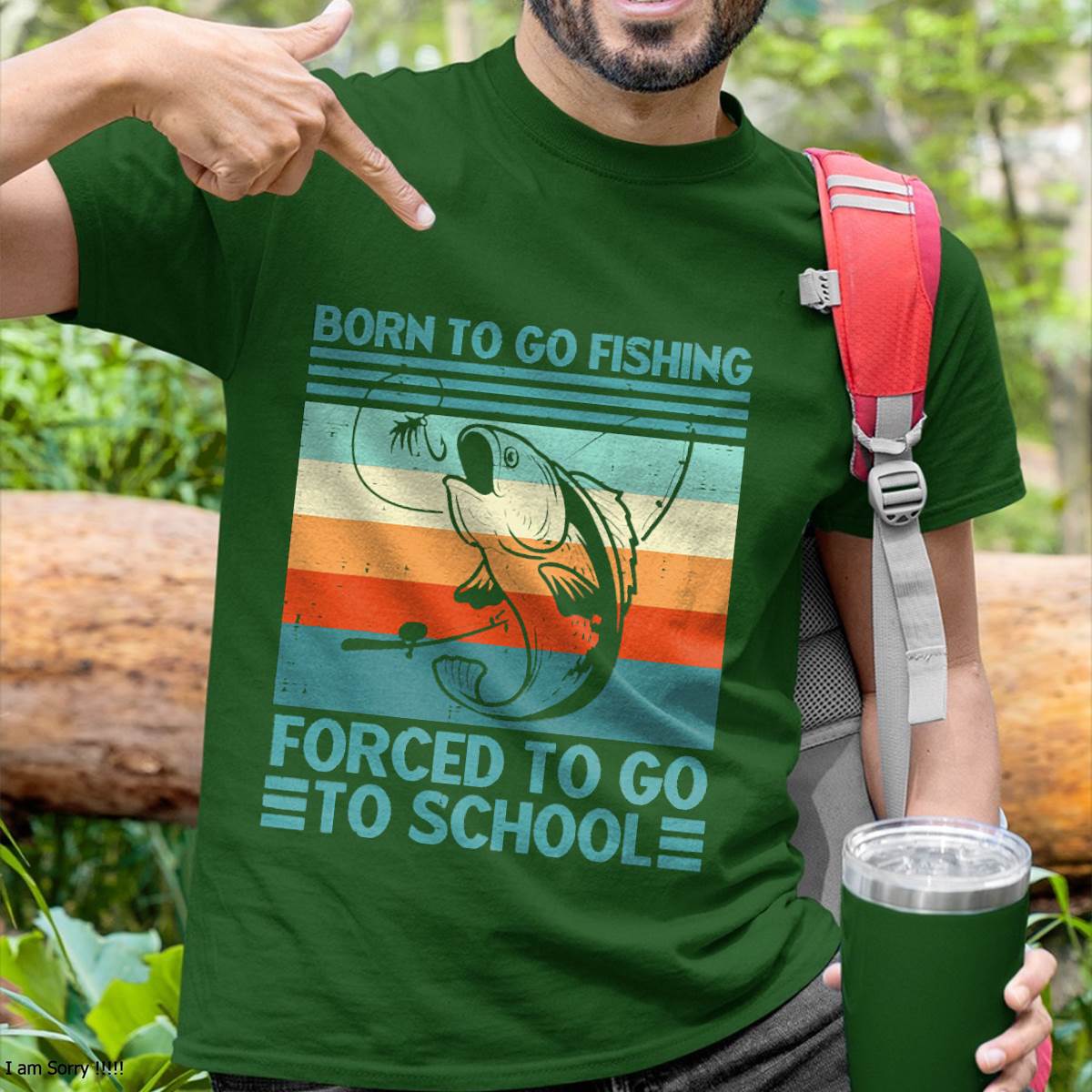 Born to Go Fishing Forced School Funny T-Shirt