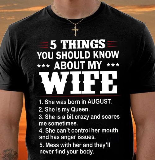 AUGUST - 5 THINGS YOU SHOULD KNOW ABOUT MY WIFE - FROM WIFE - NINA08 (SKU2605-131-08)