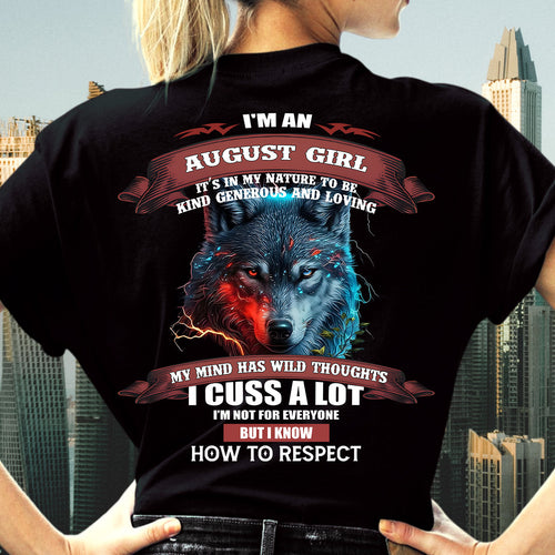 AUGUST - KIND, GENEROUS AND LOVING GIRL - BIRRTHDAY T-SHIRT FOR WOMAN - FMA / NINA08 (SKU12-300-08)