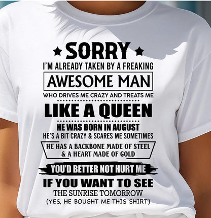 AUGUST - HE HAS A BACKBONE MADE OF STEEL AND A HEART MADE OF GOLD - FROM HUSBAND - NINA08 (SKU26T-0199-08)