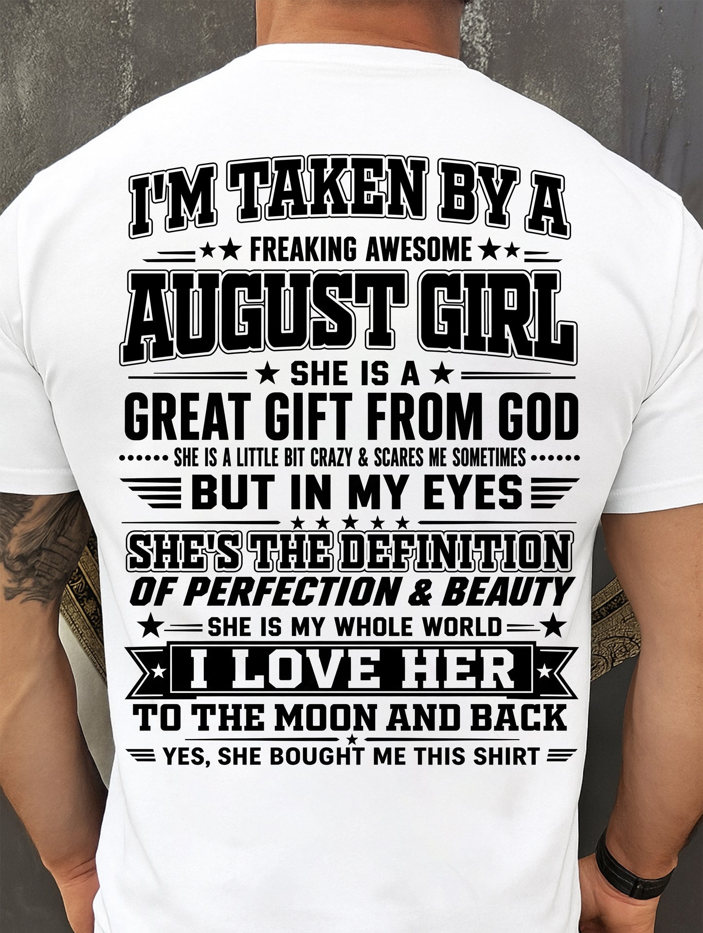 AUGUST - I'm Taken By A Freaking Awesome Girl Shirt – Gift for your Boyfriend or Husband from wife - NINA08 (SKU2606-320-08)