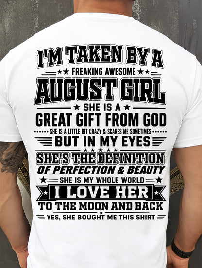 AUGUST - I'm Taken By A Freaking Awesome Girl Shirt – Gift for your Boyfriend or Husband from wife - NINA08 (SKU2606-320-08)