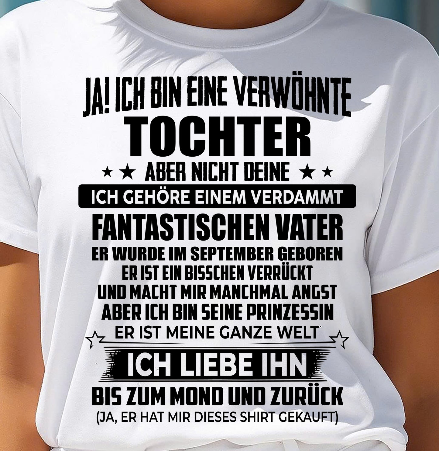 SEPTEMBER - ICH GEHÖRE EINEM VERDAMMT FANTASTISCHEN VATER - Perfektes Geschenk für deine Tochter - GER/NINA09 (SKU2606-188-09)