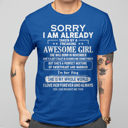 November - Awesome Girl - Perfect Gift For Your Boyfriend, Husband From Wife - NINA11 (SKU04-86MT-11)