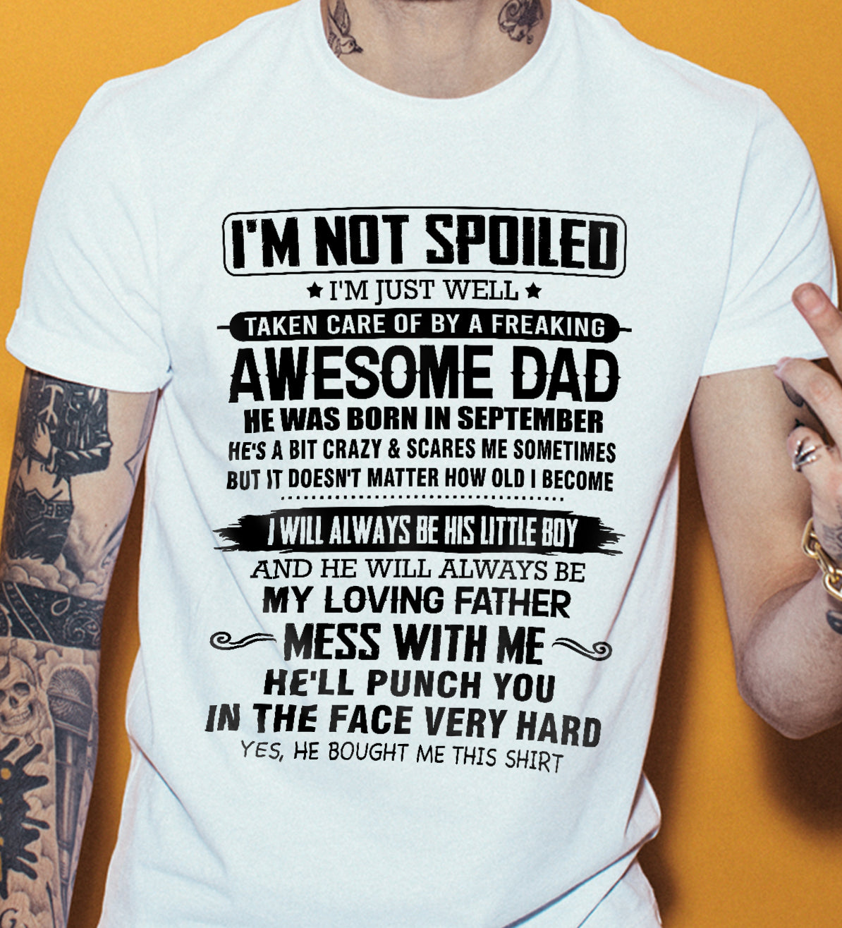 SEPTEMBER – I WILL ALWAYS BE HIS LITTLE BOY AND HE WILL ALWAYS BE MY LOVING FATHER – FROM DAD – NINA09 (SKU26T-01236-09)
