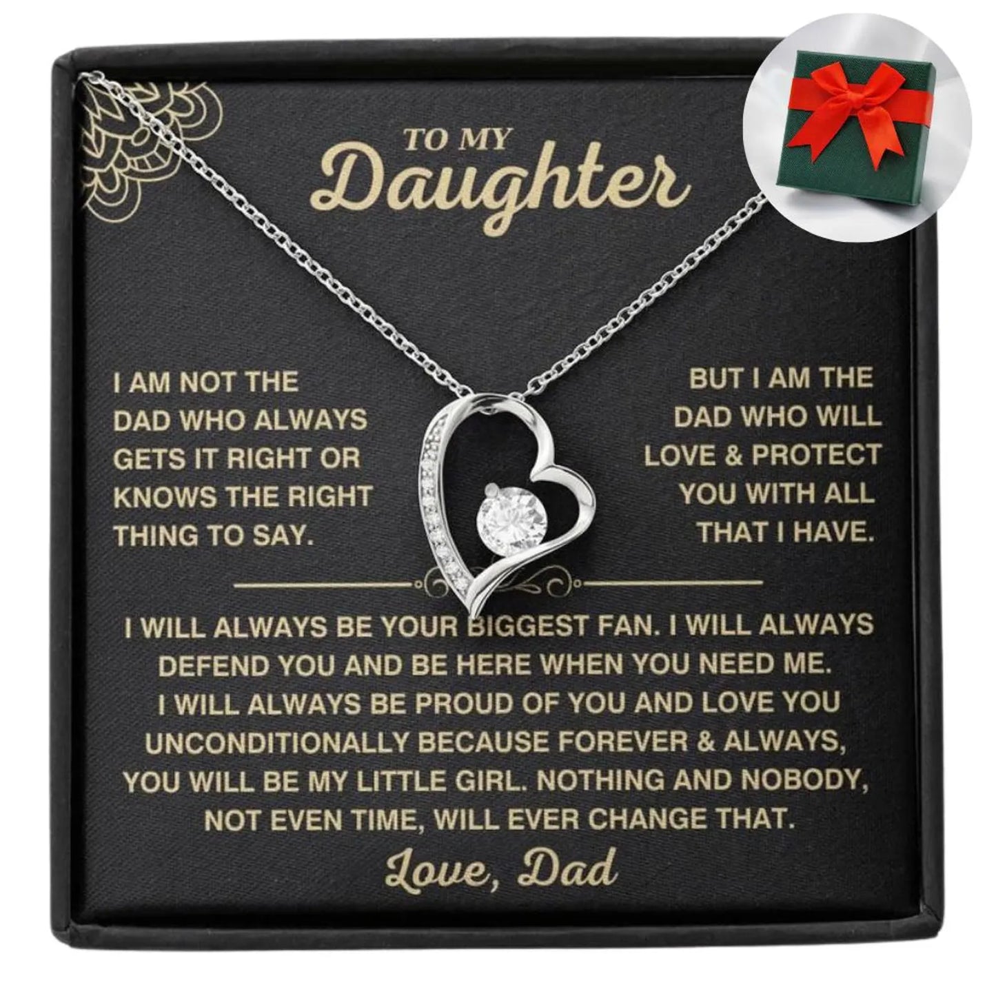 TO MY DAUGHTER "Whenever Your Crown Gets Heavy" - GIFT FROM DAD NTTD00 - Forever Love Necklace