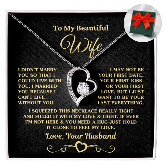TO MY WIFE - GIFT FROM HUSBAND - Forever Love Necklace